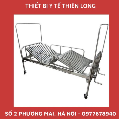 GIƯỜNG BỆNH NHÂN INOX Y TẾ 2 TAY QUAY