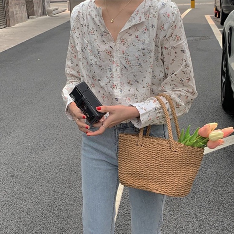 Áo Sơ Mi Voan Hoa Tay Dài Thời Trang Dành Cho Nữ