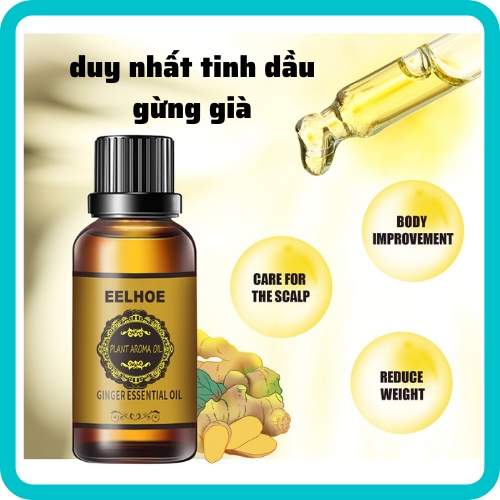 Tinh dầu gừng cao gừng tan mỡ,kem gel tan mỡ bụng EeLHoe 30ml chiết xuất 100% dược liệu gừng già