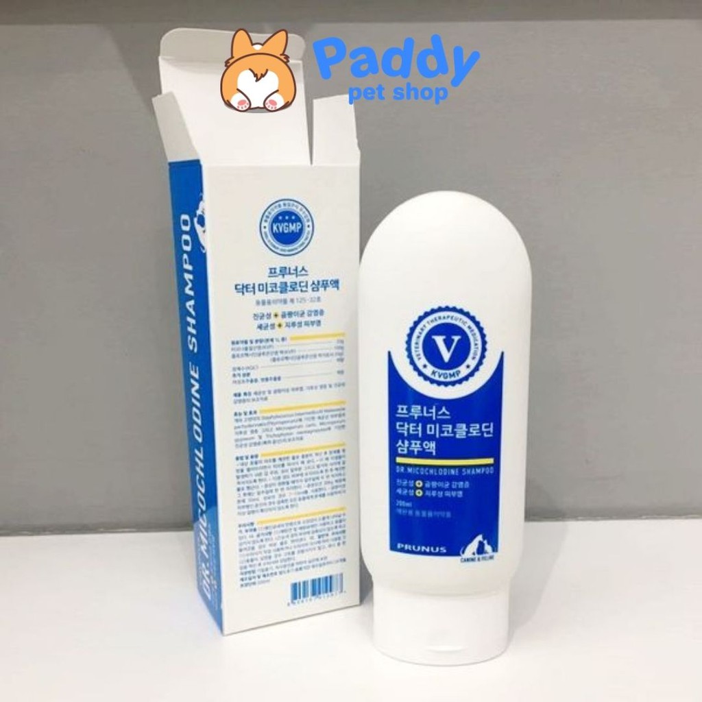 Sữa tắm chó mèo Prunus Micochlodine 200ml - Điều trị nấm ngứa, viêm da, viêm bã nhờn