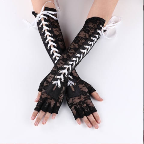 Găng Tay Ren Dài Hở Ngón Thời Trang Vintage