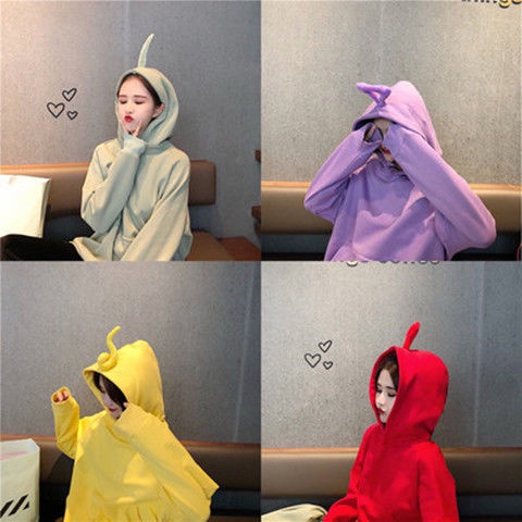 Áo khoác sweater bằng vải lông dáng rộng có ăng ten màu tím thời trang thu đông cho nữ sinh 10.13 | BigBuy360 - bigbuy360.vn