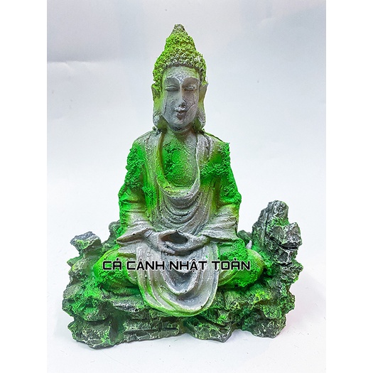 TƯỢNG PHẬT NGỒI TRANG TRÍ BỂ CÁ TIỂU CẢNH NON BỘ 12X5X18CM
