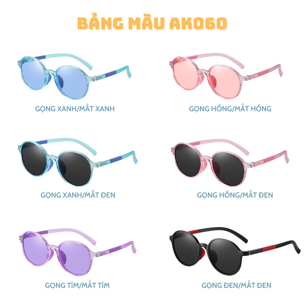 Kính Mát Thời Trang Cho Bé Trai Bé Gái, Gọng Tròn Mắt Kính Phân Cực Chống Tia Uv Phong Cách Vintage - AK060 AORON