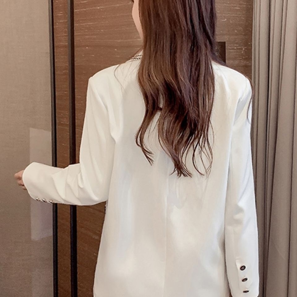 Set trang phục áo sơ mi thắt nơ áo khoác và chân váy xếp ly ngắn lưng cao thời trang dạo phố xinh xắn cho nữ