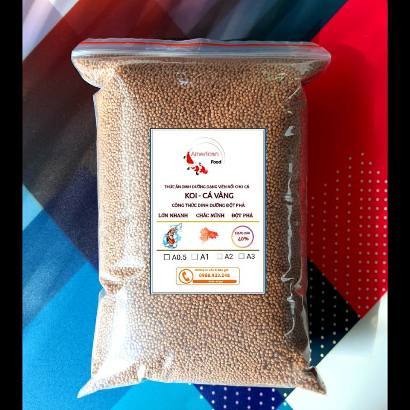 1KG Cám cá vàng, cá Koi AF CA01 (40% đạm) tăng size nhanh lên màu mạnh