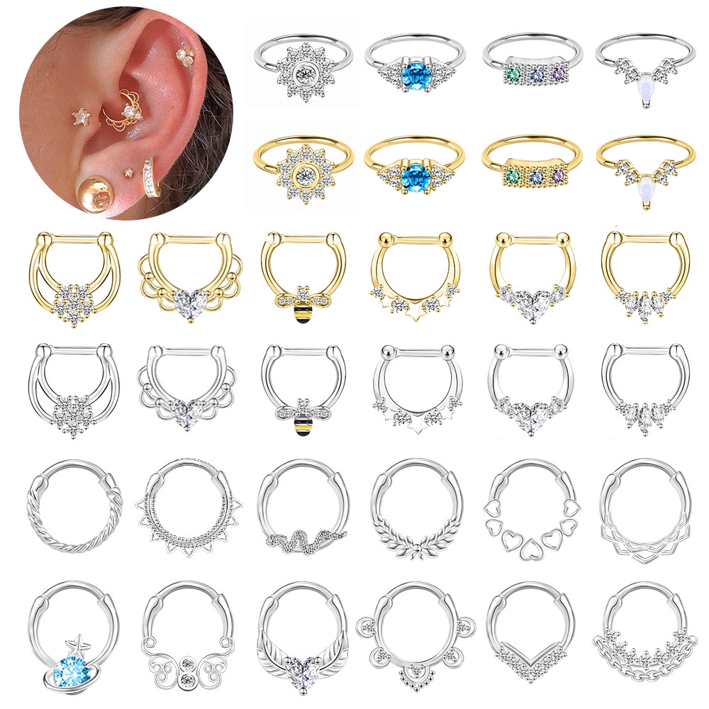1 Khuyên Mũi 0.8 / 1.2Mm Bằng Đồng Đính Đá Cá Tính