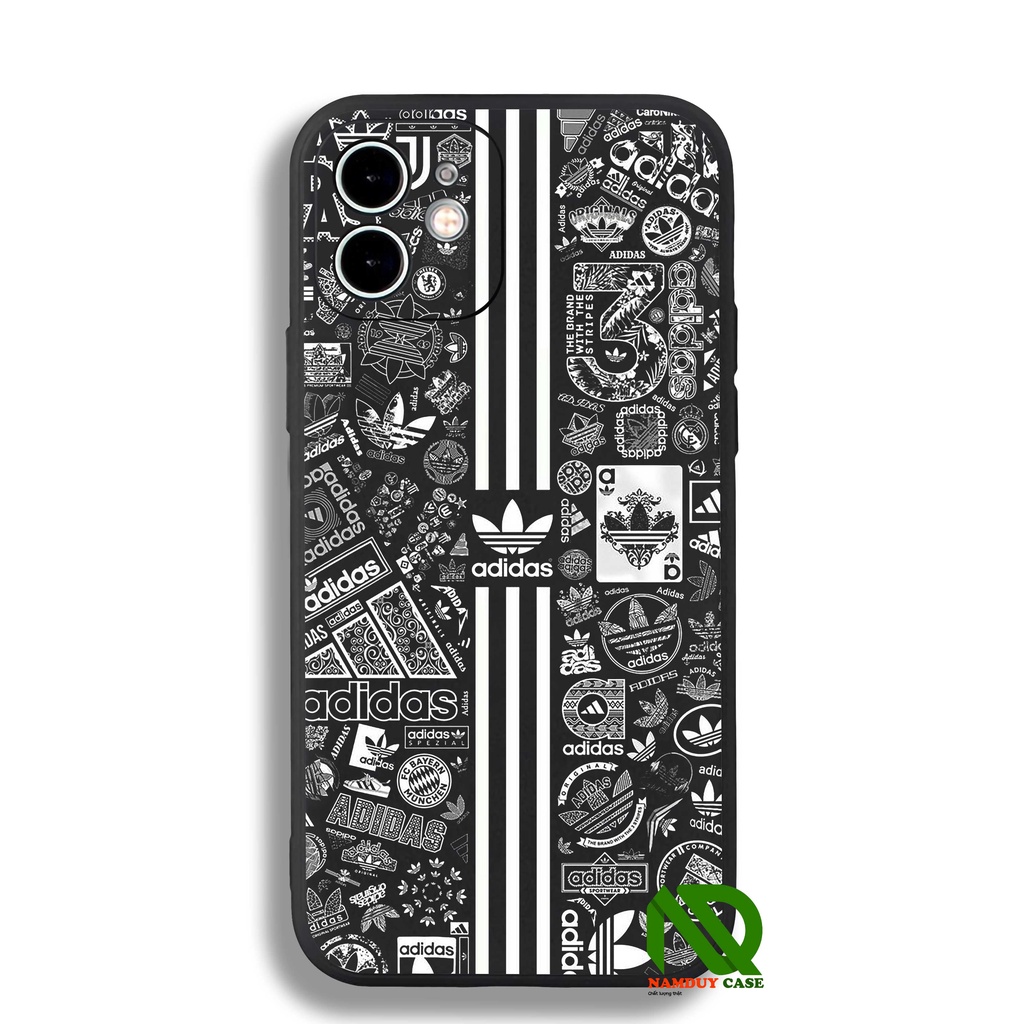 Ốp lưng iPhone 6/6s/7/8/X/XS/11/12/13 Pro Plus Max viền vuông chống sốc bảo vệ camera silicon mềm dẻo ADIDAS PUMA ADPM15