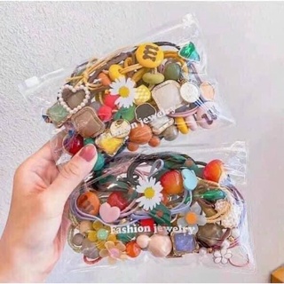 SET 13 SỢI THUN CỘT TÓC TÚI ZIP