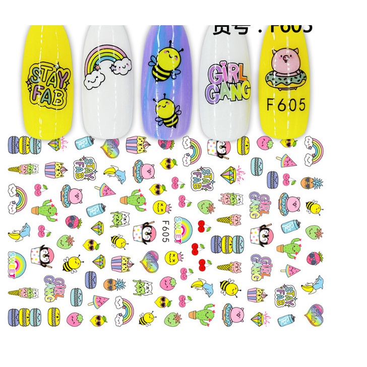 sticker trang trí nail f605