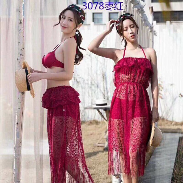 Bộ bơi kèm váy maxi