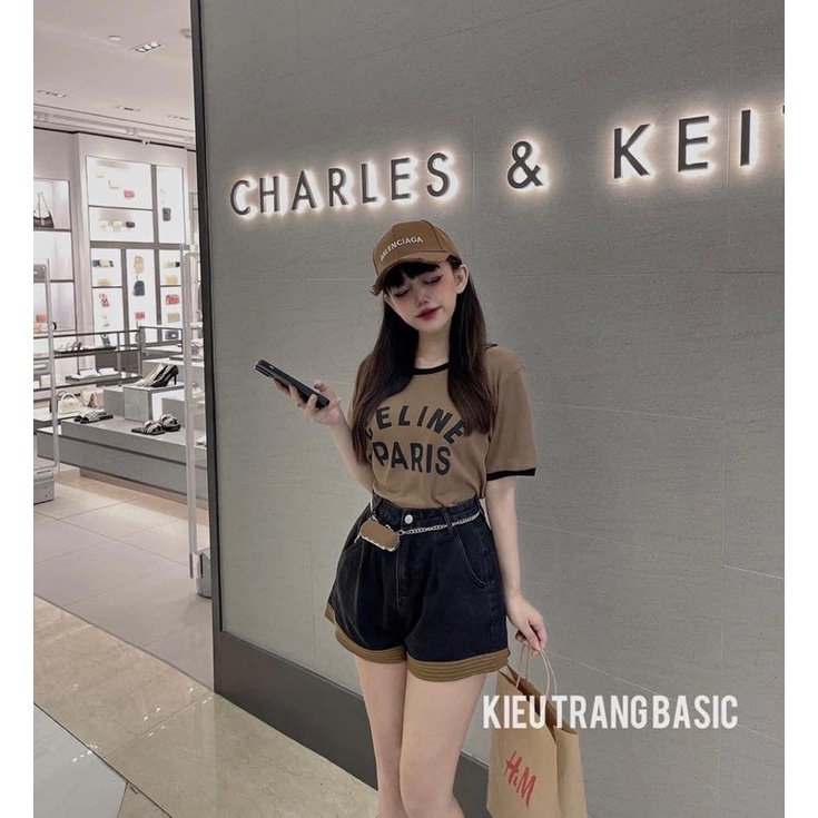 Kèm đai nâu-QUẦN SOOC JEAN TRƠN PHỐI GẤU NÂU
