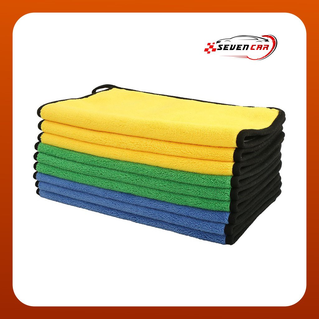 Khăn lau đa năng xe oto, văn phòng, gia đình 2 lớp cao cấp siêu thấm hút microfibre không rụng lông - SEVEN.CAR