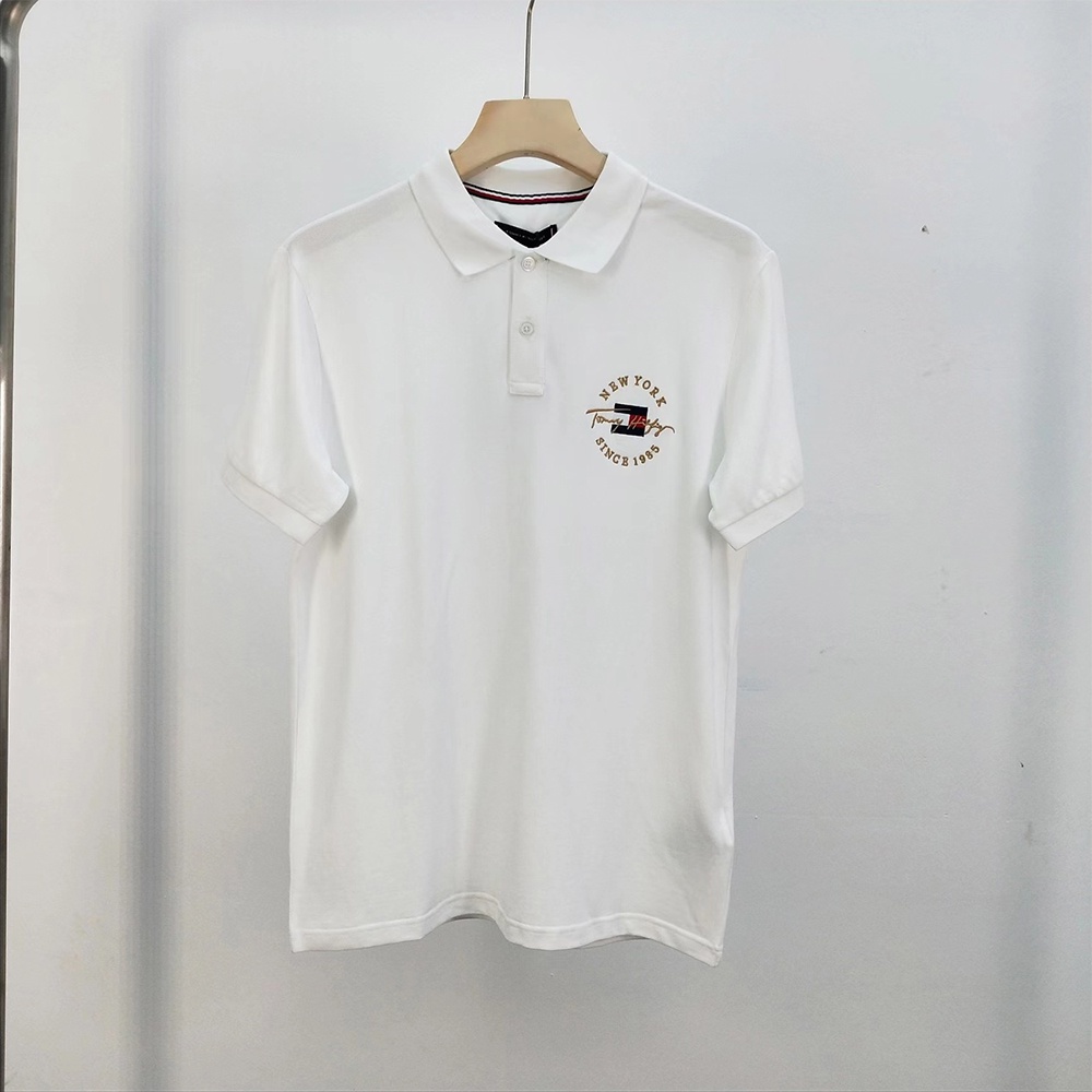 Tomy Có Sẵn Hàng Có Sẵn Áo Thun POLO Cotton Tay Ngắn Và Áo Thun POLO Tay Ngắn Phiên Bản Cao Cấp + Nhãn Dán Dành Cho Nam