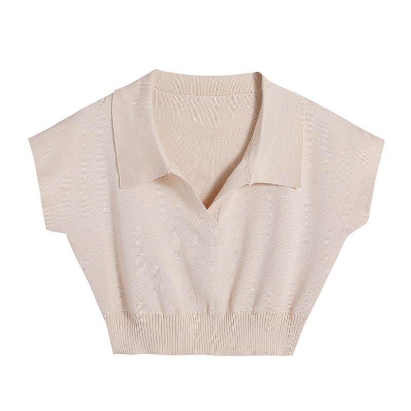 Áo thun polo NZN dệt kim tay ngắn dáng rộng thời trang mùa thu mới dành cho nữ