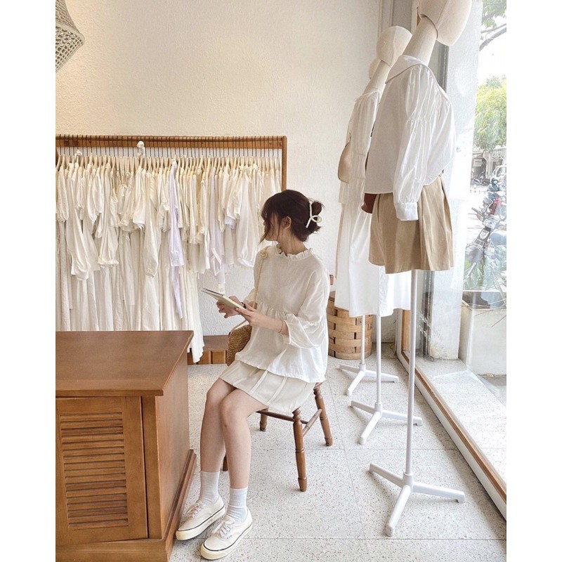 Áo sơ mi babydoll linen mềm mịn