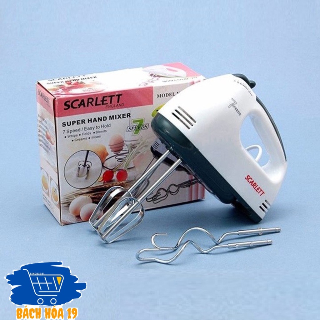 [Hot] MÁY ĐÁNH TRỨNG CẦM TAY 7 TỐC ĐỘ SCARLETT Công Suất 180W-ẢNH THẬT