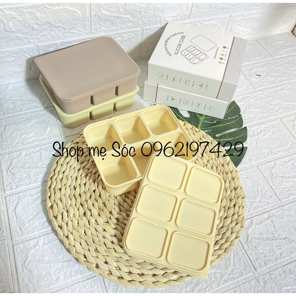 KHAY TRỮ ĐÔNG ĐỒ ĂN DẶM KÈM NẮP ĐẬY SILICONE 6 NGĂN VÀ 12 NGĂN