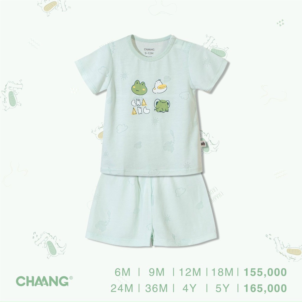 Bộ cài vai Chaang cộc tay bé trai bé gái hè vải cotton mỏng NEW