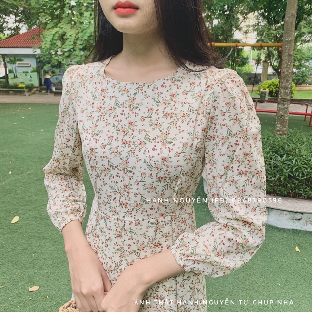 [Video/Ảnh Thật] Váy Hoa Nhí Dài Tay Vintage - Váy Thu Đông - Xưởng May Hạnh Hồng | BigBuy360 - bigbuy360.vn