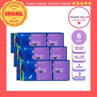 [CHÍNH HÃNG] Băng vệ sinh thảo dược Doctor Care ban đêm 33.8cm Combo 6 gói