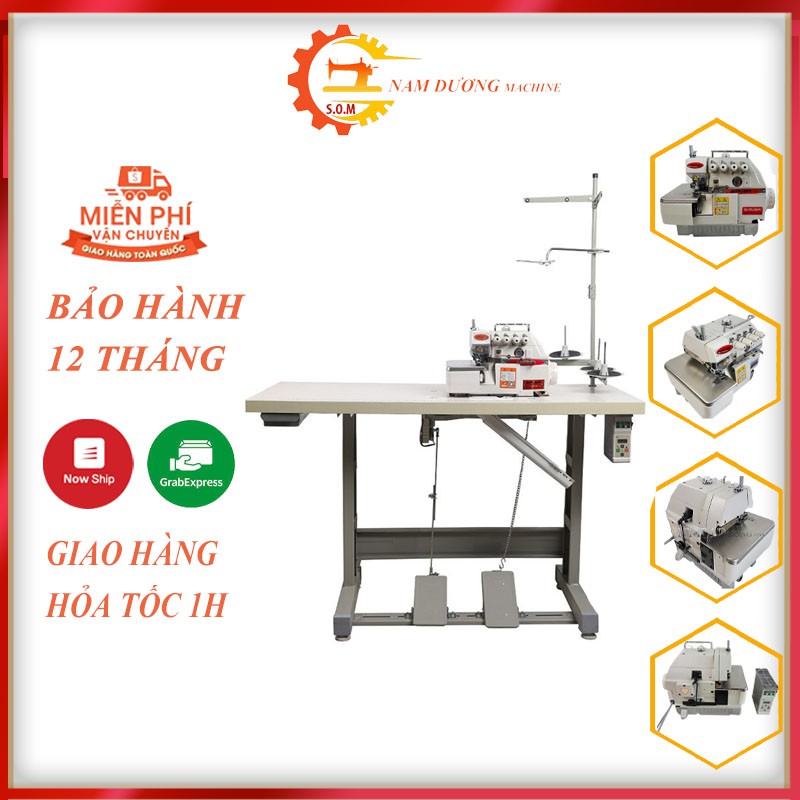 Máy vắt sổ công nghiệp SIRUBA sử dụng mô tơ liền trục tiết kiệm điện may &gt; vải thun &gt; vải voan êm lướt [ Máy May]