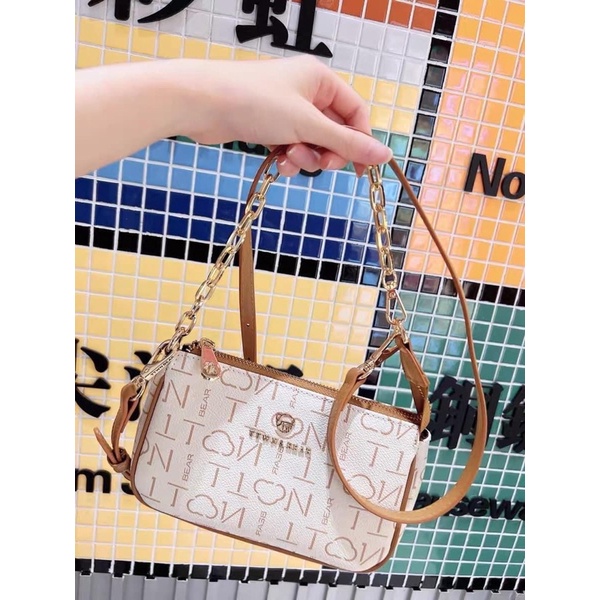 TÚI TTWN BEAR TN - 1308 CHÍNH HÃNG HOẠ TIẾT CHỮ LOGO CÁ TÍNH