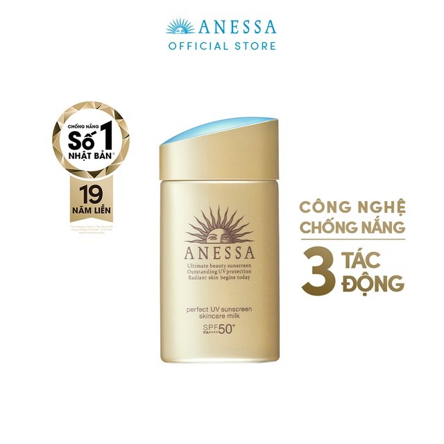 Bộ kem chống nắng Anessa: dưỡng da  bảo vệ hoàn hảo &amp; trang điểm dạng nén tông tự nhiên SPF50+
