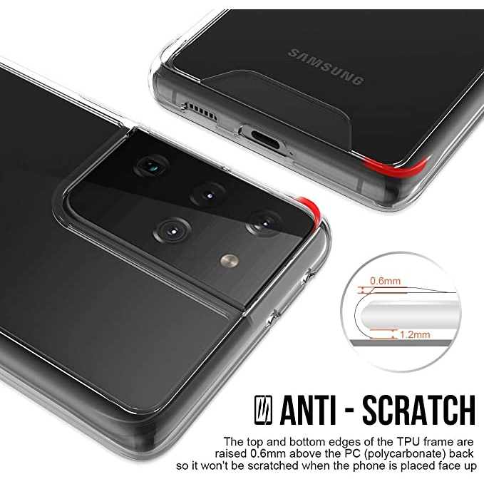 Ốp Điện Thoại Tpu + Pc Trong Suốt Cho Samsung Galaxy S21 S21Plus S21Ultra