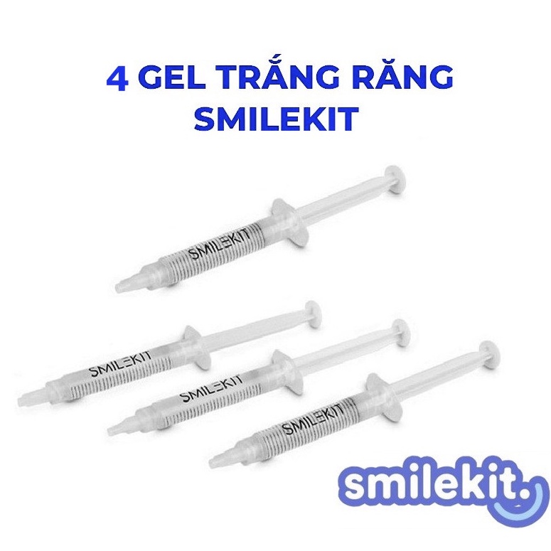 Bộ 4 ống Gel làm trắng răng SmileKit thế hệ mới 2022 - gel làm trắng răng, tẩy trắng răng chuyên dụng tại nhà hiệu quả