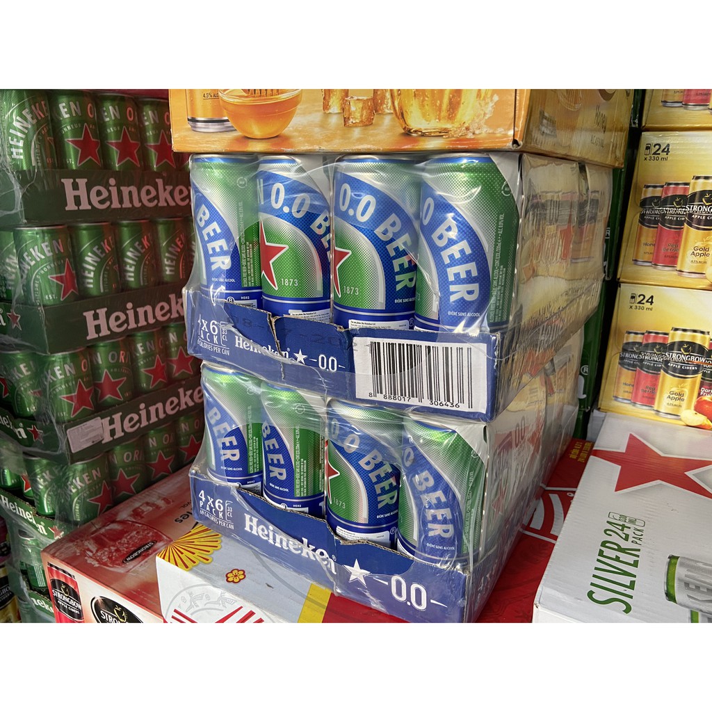 Lốc 6 Lon Cao Bia Heineken 0.0% Cồn - 0.0 Độ 330ml/Lon