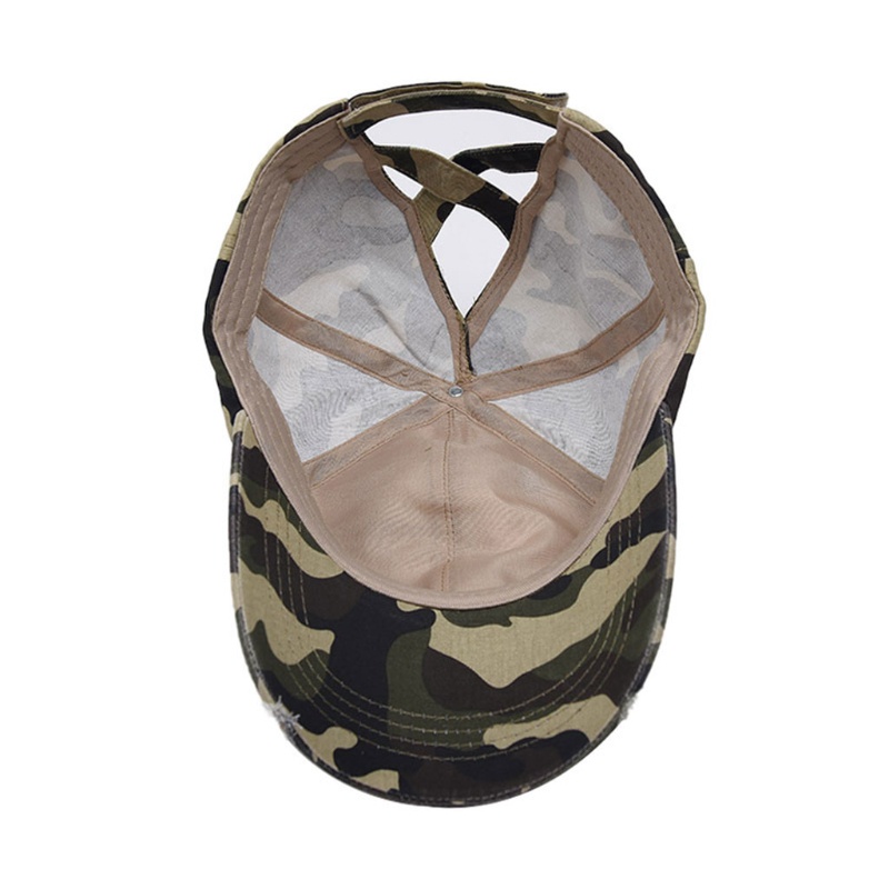 Wmmb Mũ Lưỡi Trai Cotton Chống Nắng Rách Chéo Đuôi Ngựa Có Thể Điều Chỉnh Cho Nữ