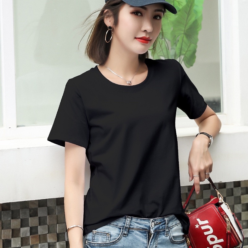 Áo Thun Nữ , Cổ Tròn ,Tay Ngắn Giản Dị Co Giãn Nhẹ Freesize Dưới 60kg ( mã zaza95)