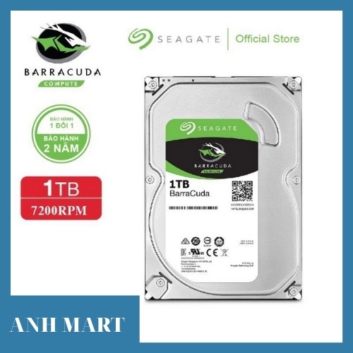 Ổ cứng HDD Seagate Barracuda 1TB 3.5 inch 7200RPM, SATA3, 64MB Cache