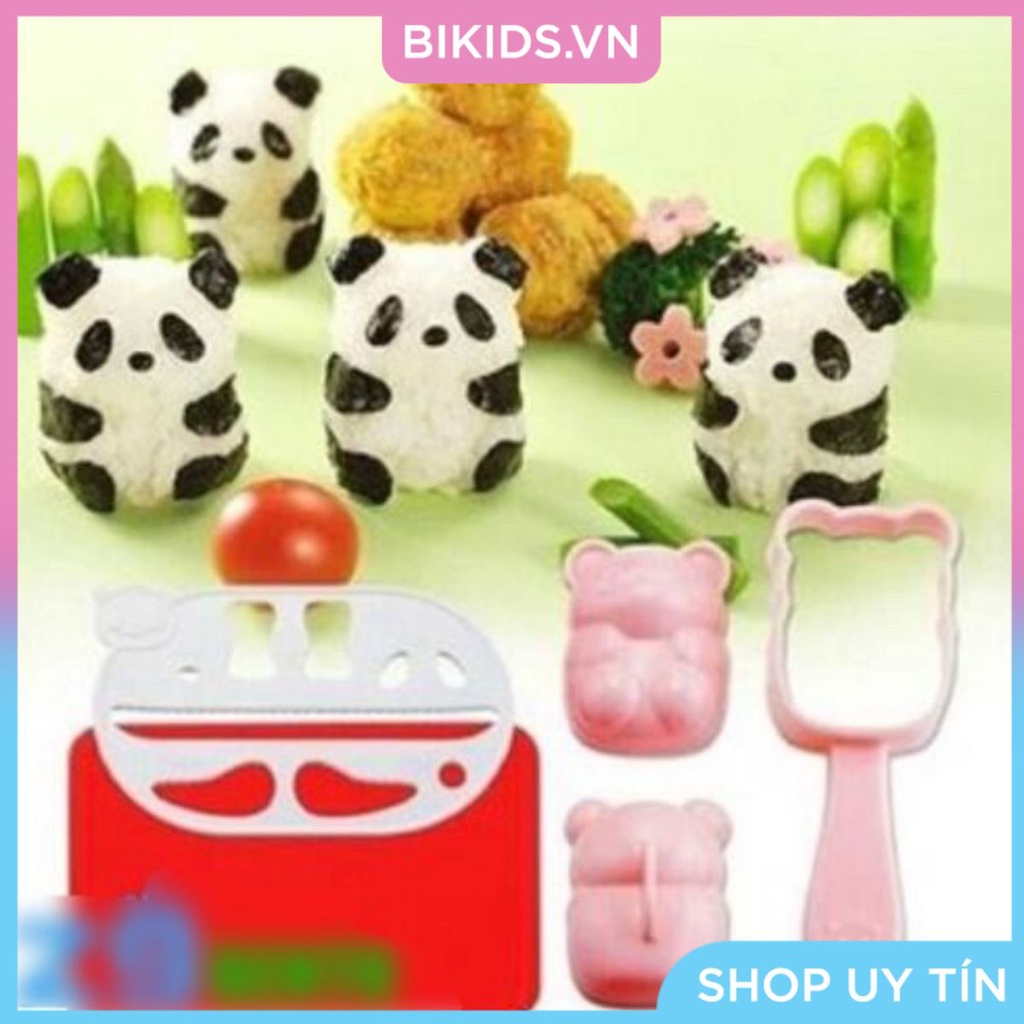 BỘ KHUÔN ÉP CƠM PANDA BABY GẤU TRÚC - Cao cấp