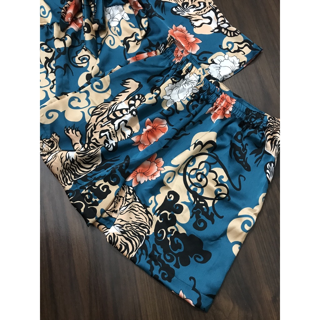 Đồ bộ nữ mặc nhà thời trang cao cấp, vải Satin babydoll dày thoáng mát cộc tay quần đùi | BigBuy360 - bigbuy360.vn