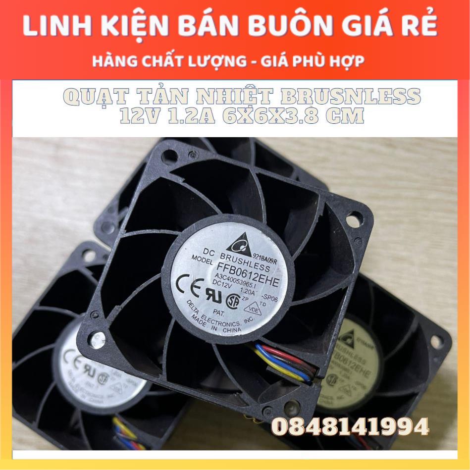 Quạt Phản lực - Tản Nhiệt 12V 1.2A Tháo Máy chính hãng brushless 6x6x3.8Cm