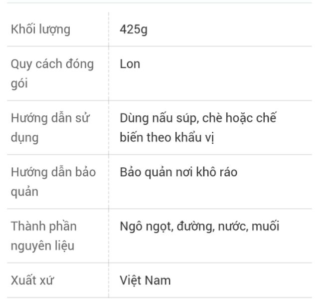 Ngô ngọt nghiền ASIA