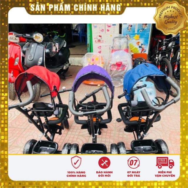  Xe đạp xe đẩy 3 bánh cao cấp có mái che, nệm da