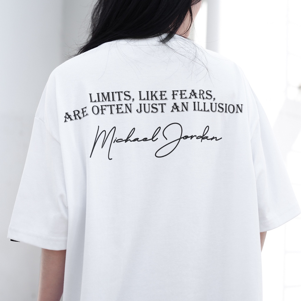 Áo Thun Michael Jordan Màu Trắng Hình In Sắc Nét Chất Liệu 100% Cotton Form Rộng Thoải Mái Unisex Nam Nữ
