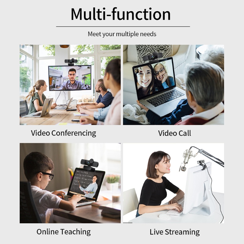 Webcam 1080P Có Giá Đỡ Ba Chân Tích Hợp Micro Riêng Tư Cho Máy Tính