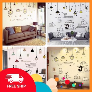 Decal dán tường⚡️𝗙𝗥𝗘𝗘𝗦𝗛𝗜𝗣⚡️Miếng dán tường trang trí gam màu trầm mang không gian xứ sở Bắc Âu về căn nhà bạn