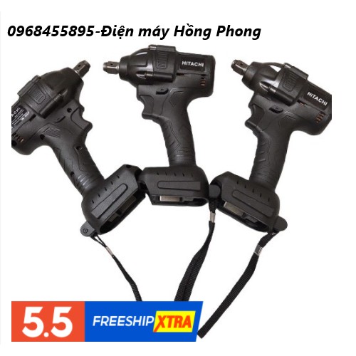 Thân Máy siết bulong HITACHI Không Chổi Than đầu 2 trong 1 - Màu đen LOẠI 1