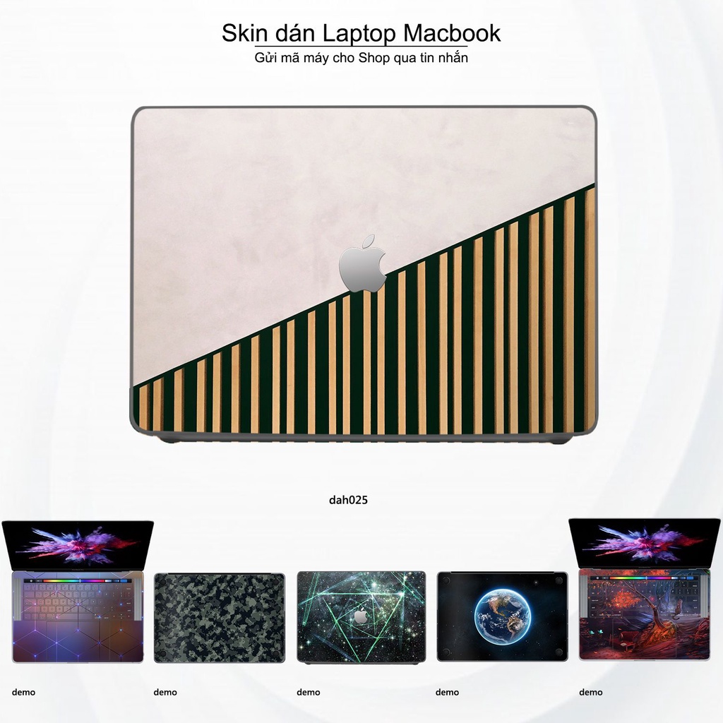 Skin dán Macbook mẫu đá phối gỗ - dah025 (đã cắt sẵn, inbox mã máy cho shop)