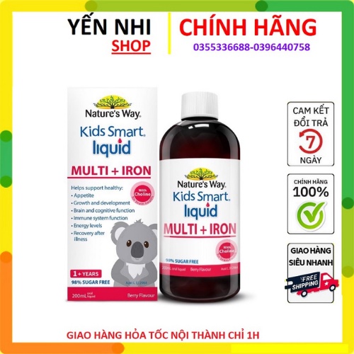 Sắt nước Nature's Way Kids Smart Liquid Multi + Iron 200ml..