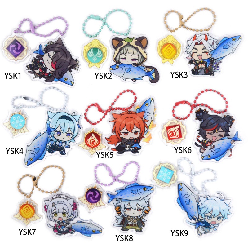 Tmdbyx Móc Khóa Acrylic Hình Nhân Vật Anime Xiao Ningguang Zhongli Hu Tao