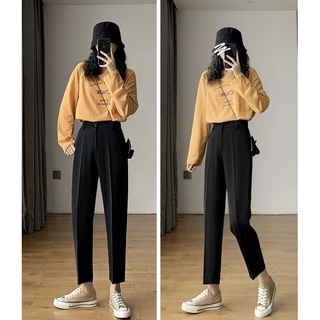 Quần baggy đen basic 1 khuy đứng form
