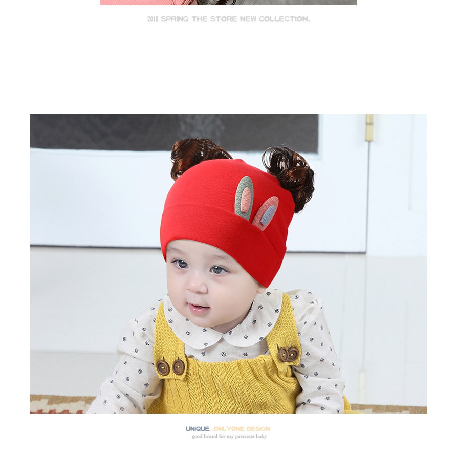 Mũ tóc giả tai thỏ nhỏ cho bé cute(1tháng đến 4 tuổi)