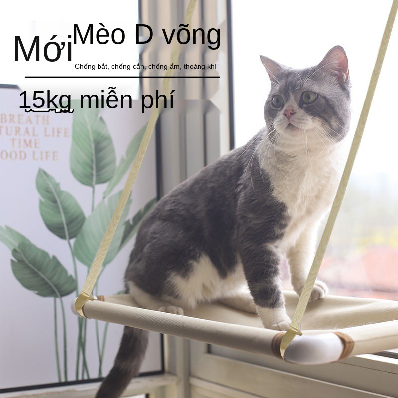 Võng cho mèo cốc hút cát vệ sinh bốn mùa xếp phổ thông đệm lót cửa sổ xem giá treo đồ dùng cưng <