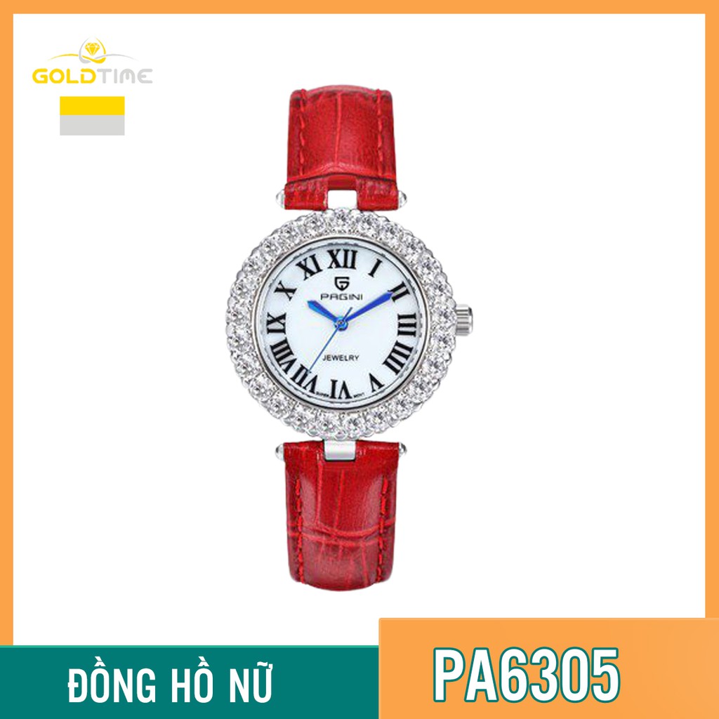 Đồng Hồ Nữ Thương Hiệu PAGINI PA6305 - Thiết Kế Mặt Đính Đá Sang Trọng Quý Phái - Hàng Full Box